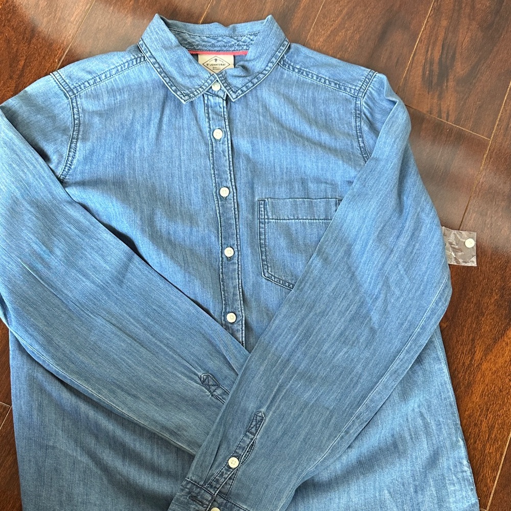 St. John's Bay Blue Button Down Shirt